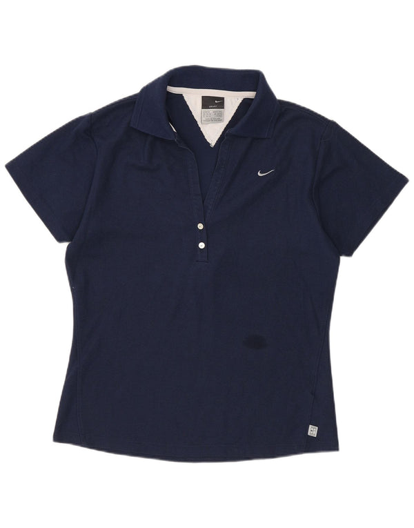 Polo Nike da donna Dri Fit UK 10/12 cotone blu navy medio