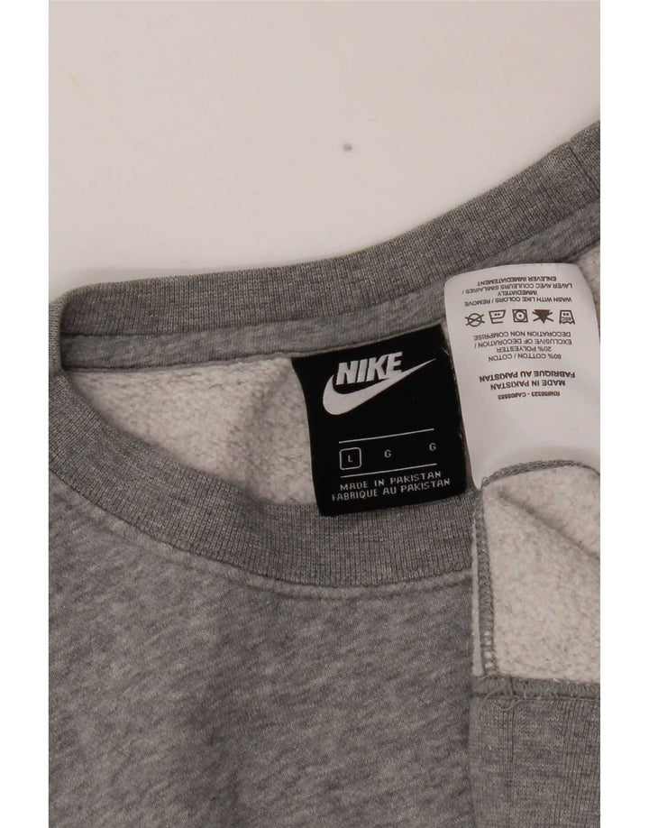 Felpa da uomo Nike Maglione grande in cotone chiazzato grigio