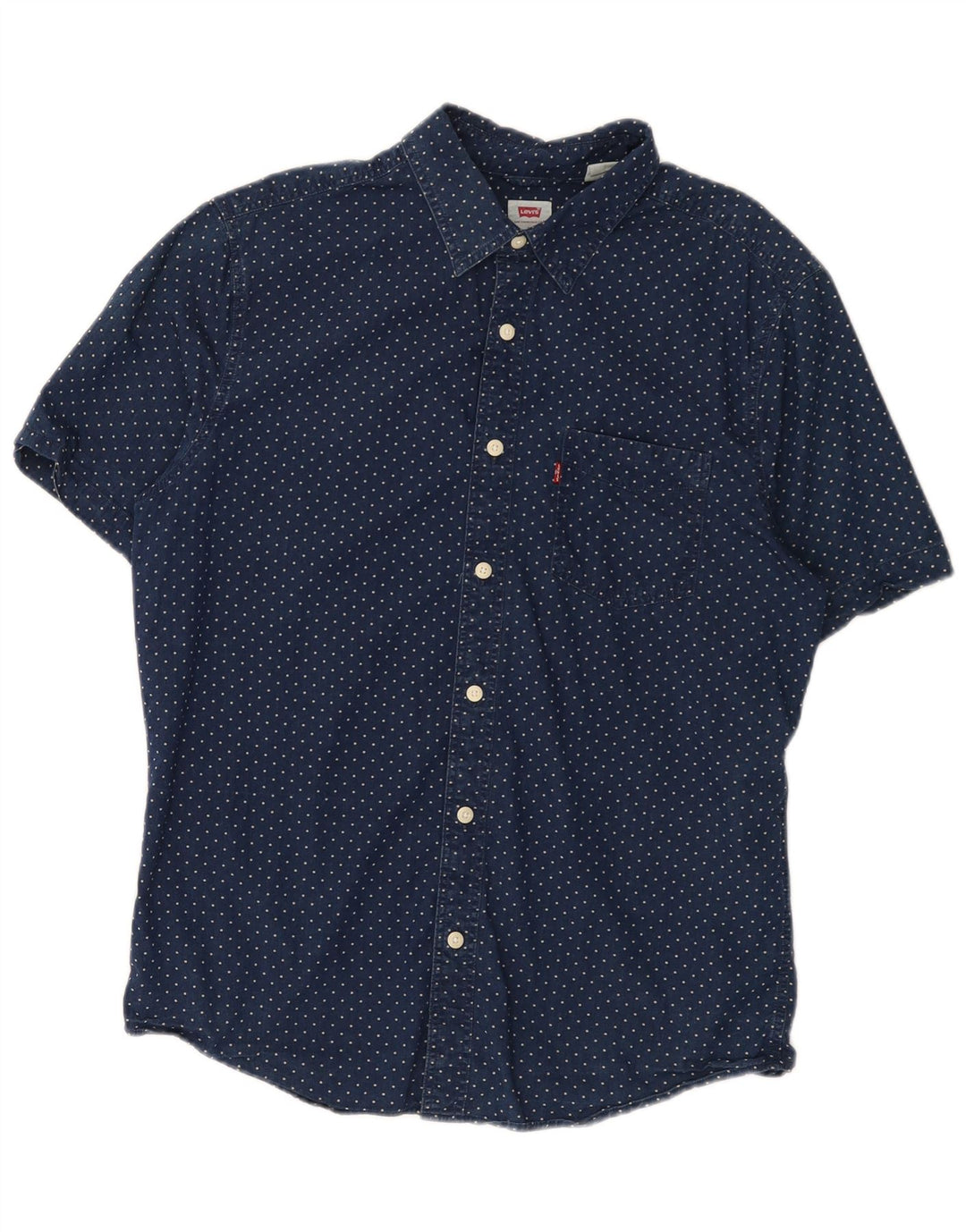 Camicia a maniche corte standard da uomo Levi's in cotone maculato blu navy medio