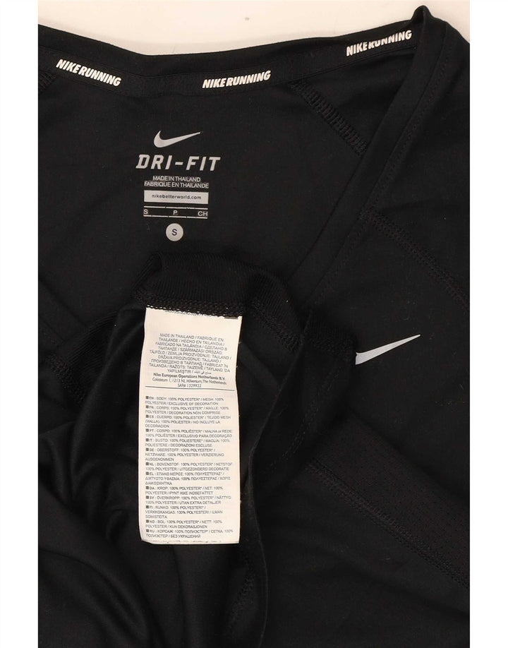 T-shirt Nike Dri Fit da donna Top UK 8 Small Nero Poliestere