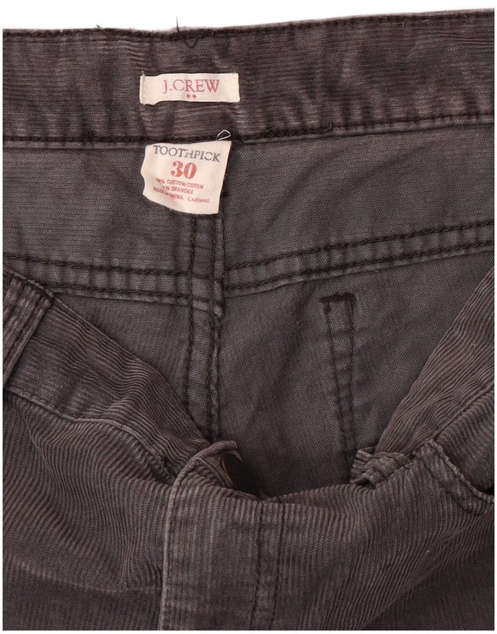 Pantaloncini di velluto a coste da uomo J. Crew W30 in cotone grigio medio