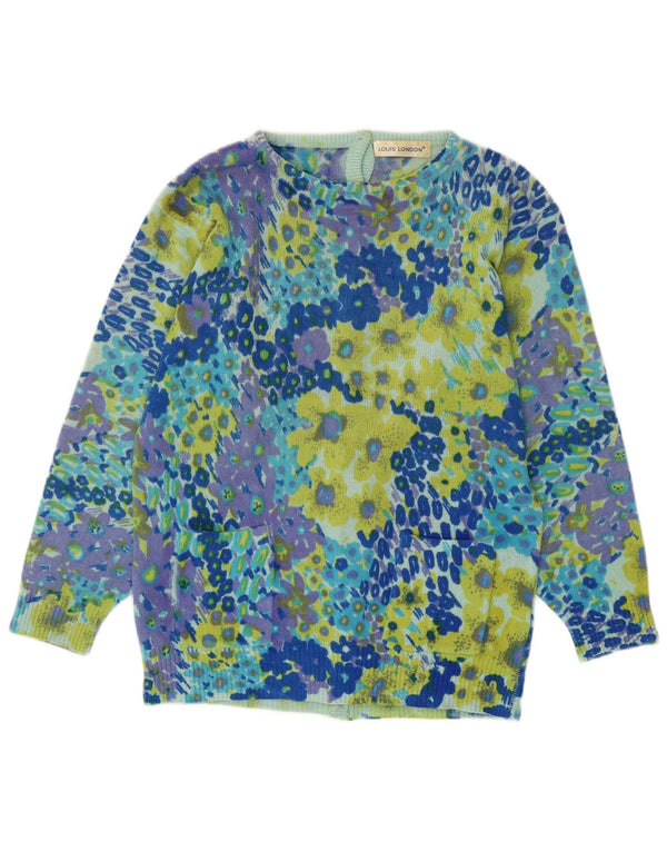 Maglione cardigan da donna LOUIS LONDON EU 38 blu medio stampa animalier