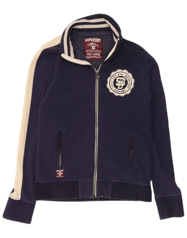 Giacca da tuta grafica da uomo SUPERDRY grande color block blu navy