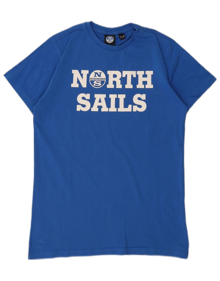 NORTH SAILS Boys Graphic T-Shirt Top 13-14 Years Blue Cotton