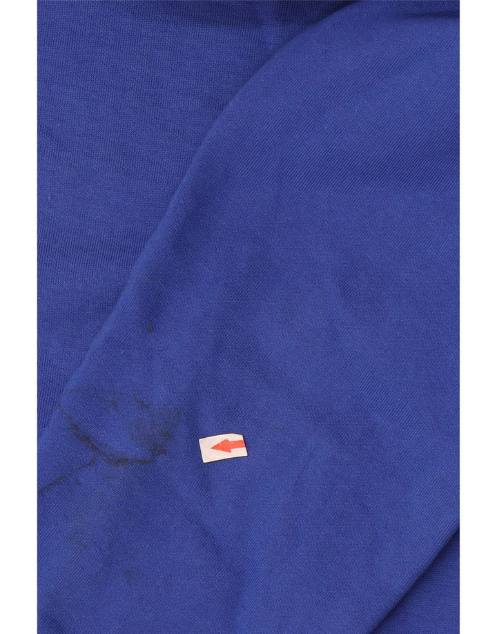 Maglione con cappuccio grafico da uomo Champion in cotone blu medio