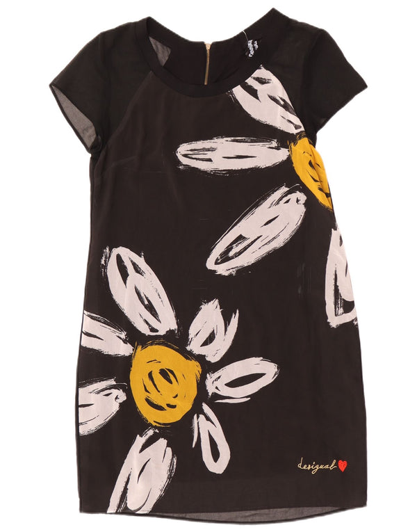 Desigual Womens Graphic Tubino UK 14 Grande Nero Floreale