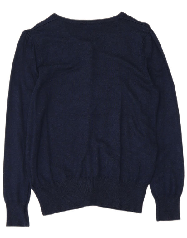 Maglione cardigan da donna Marks & Spencer UK 12 Viscosa blu navy medio