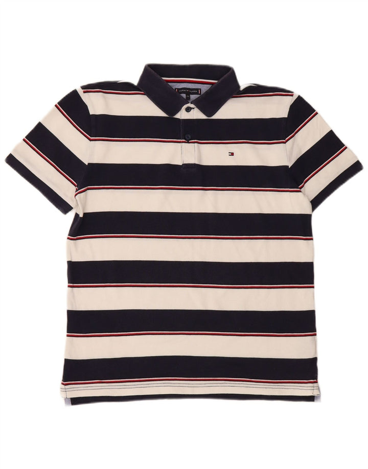 TOMMY HILFIGER Polo Bambino 15-16 Anni Cotone a Righe Blu Navy
