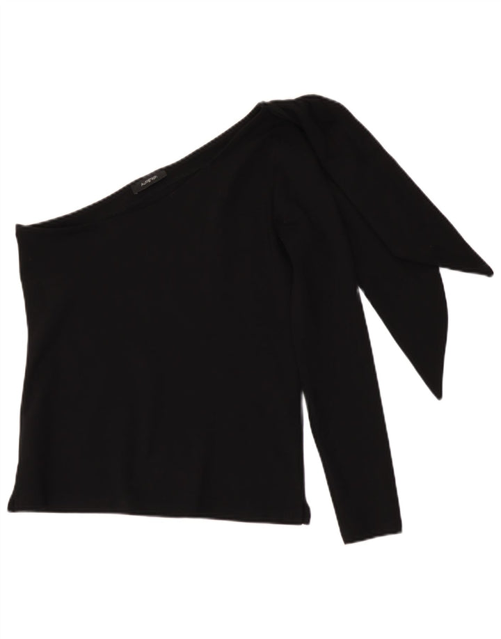 Top monospalla da donna Marks & Spencer UK 10 piccolo in viscosa nera