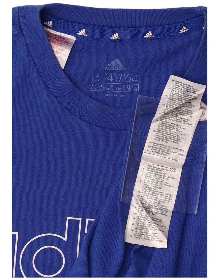 T-shirt grafica ADIDAS per ragazzi 13-14 anni in cotone blu