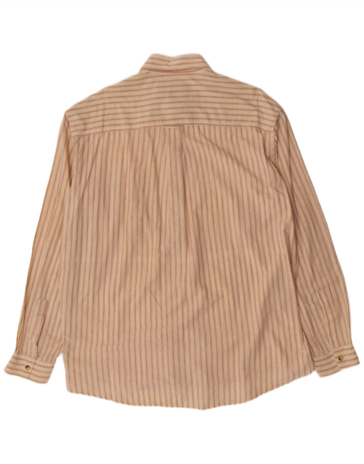 Camicia da uomo Marlboro Classics XL in cotone a righe beige