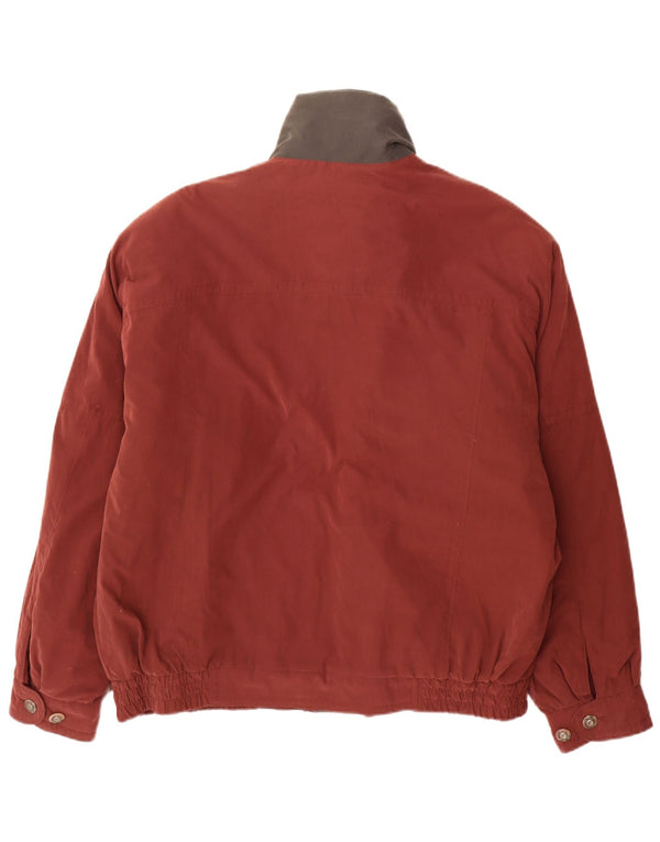 Giubbotto bomber vintage da uomo UK 46 3XL Poliestere color block bordeaux