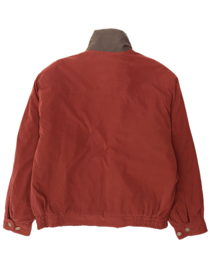 Giubbotto bomber vintage da uomo UK 46 3XL Poliestere color block bordeaux