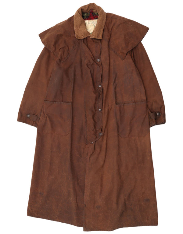 W.K. BACKHOUSE Cappotto con mantella cerata oversize da donna UK 14 Marrone medio