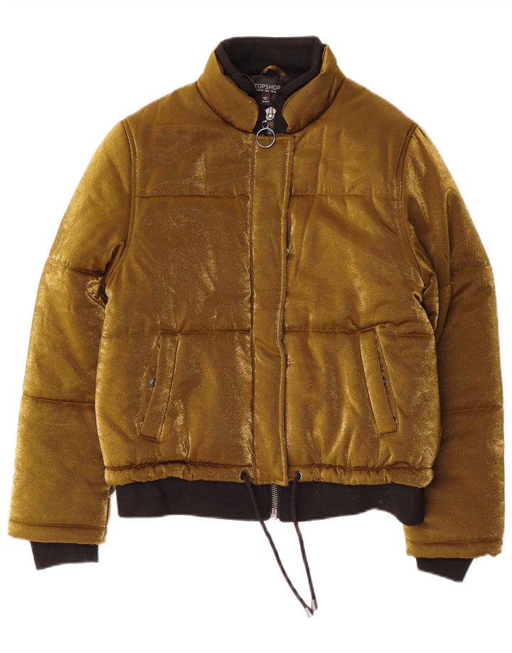 Topshop Bomber in velluto da donna UK 12 Poliestere oro medio