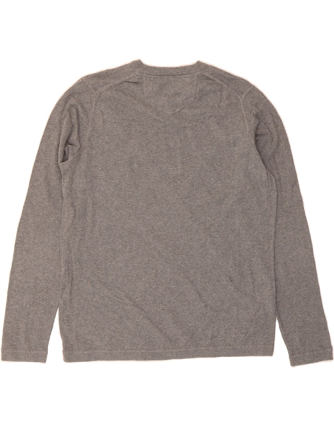 EDDIE BAUER Mens V-Neck Jumper Sweater Large Grey Cotton Vintage Eddie Bauer and Second-Hand Eddie Bauer from Messina Hembry 