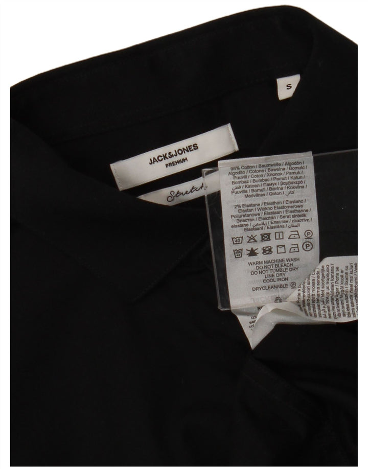 Camicia da uomo Jack & Jones piccola in cotone nero