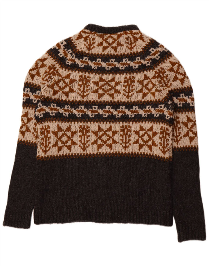 Maglione girocollo da uomo Zara in acrilico Fair Isle grigio medio