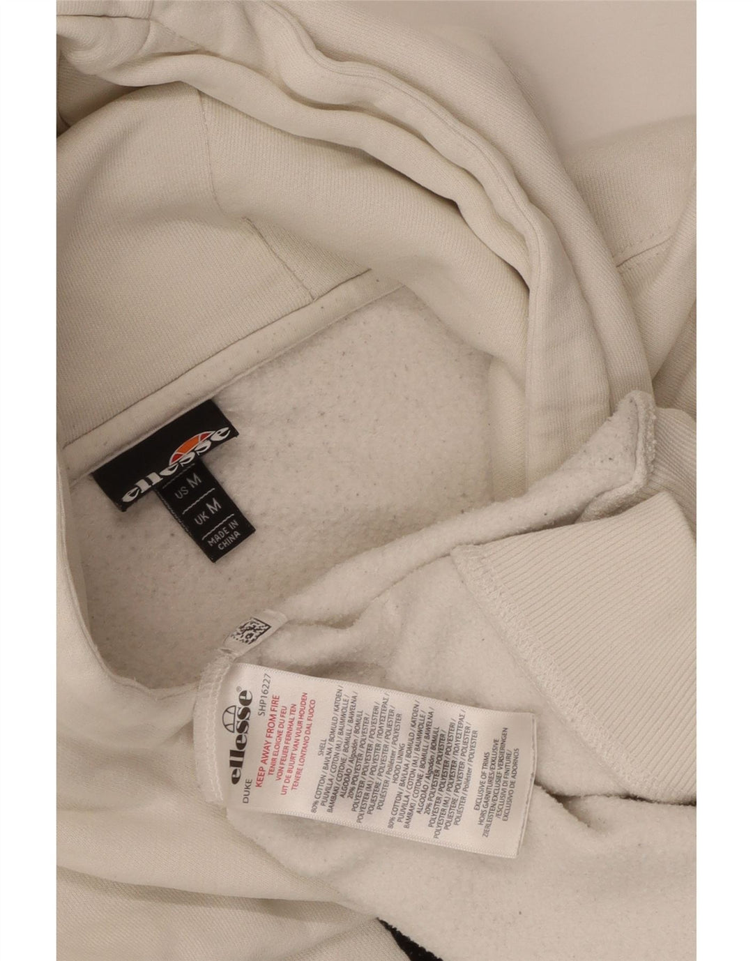 Maglione con cappuccio grafico da uomo Ellesse Duke in cotone bianco medio