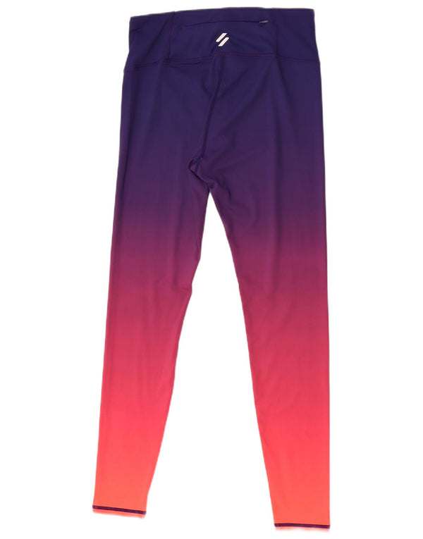 Leggings grafici da donna Superdry UK 12 Poliestere color block viola medio