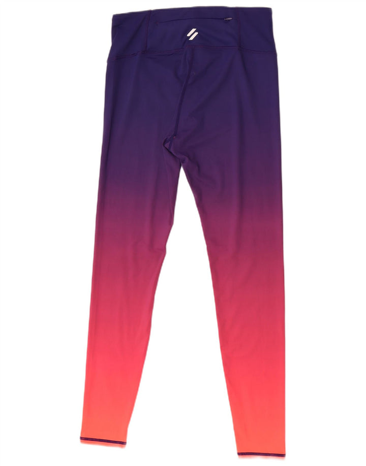 Leggings grafici da donna Superdry UK 12 Poliestere color block viola medio
