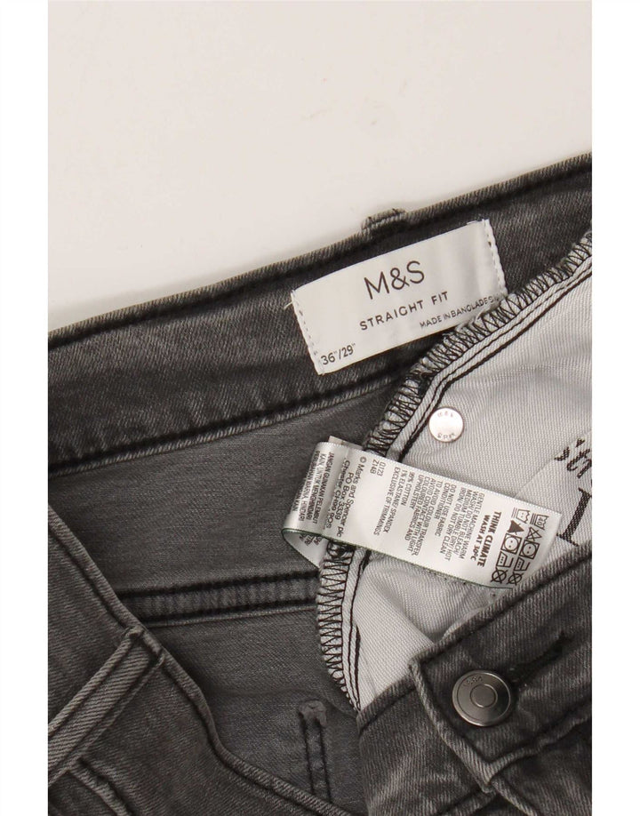 Jeans dritti da uomo Marks & Spencer W36 L29 cotone grigio