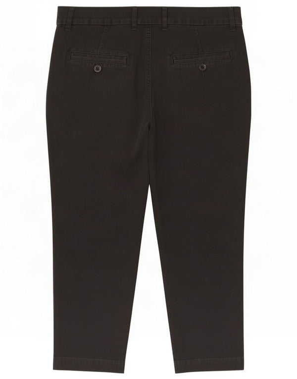 Marks & Spencer Pantaloni chino dritti da donna UK 14 Large W34 L23 Nero