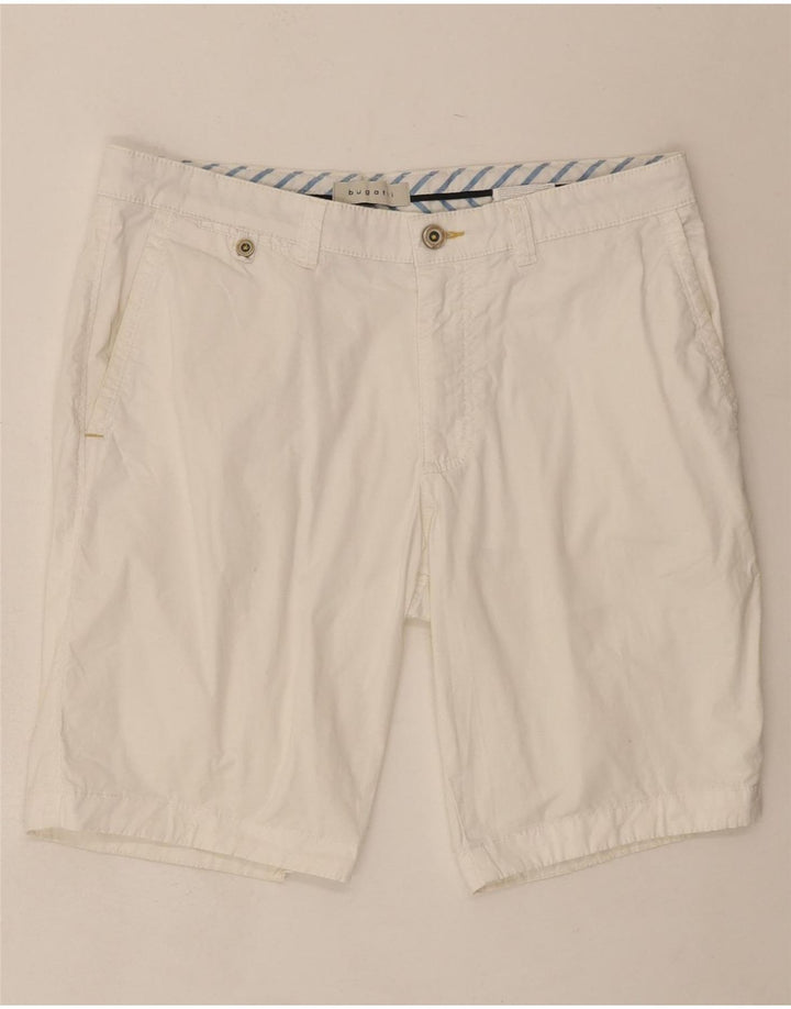 BUGATTI Mens Chino Shorts IT 48 Medium W32 White Cotton Vintage Bugatti and Second-Hand Bugatti from Messina Hembry 