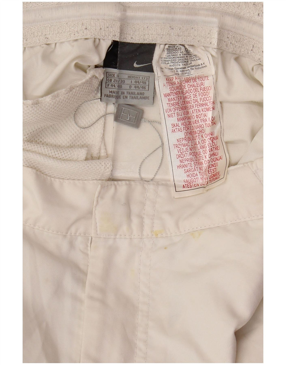 Pantaloncini chino da uomo NIKE piccoli W28 poliestere bianco