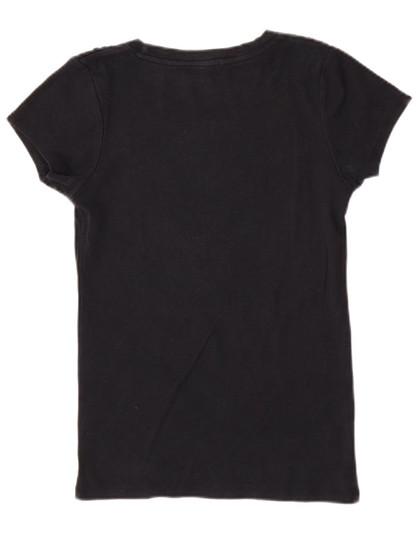 T-shirt grafica da donna Liu Jo Top UK 14 grande cotone nero