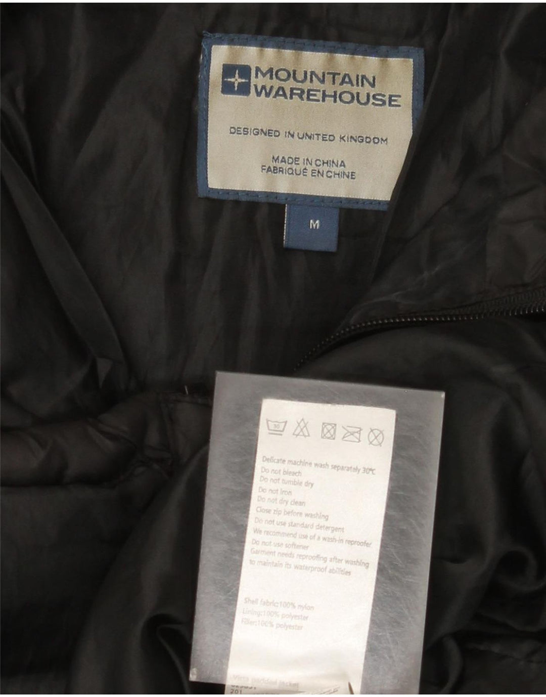 Giacca imbottita da uomo Mountain Warehouse UK 38 nylon nero medio
