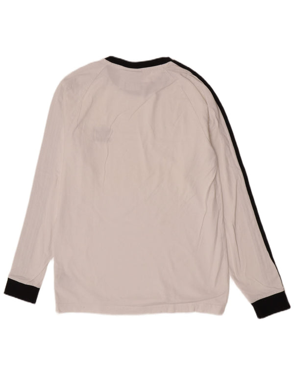Adidas Uomo Regular Top Manica Lunga Cotone Bianco Medio