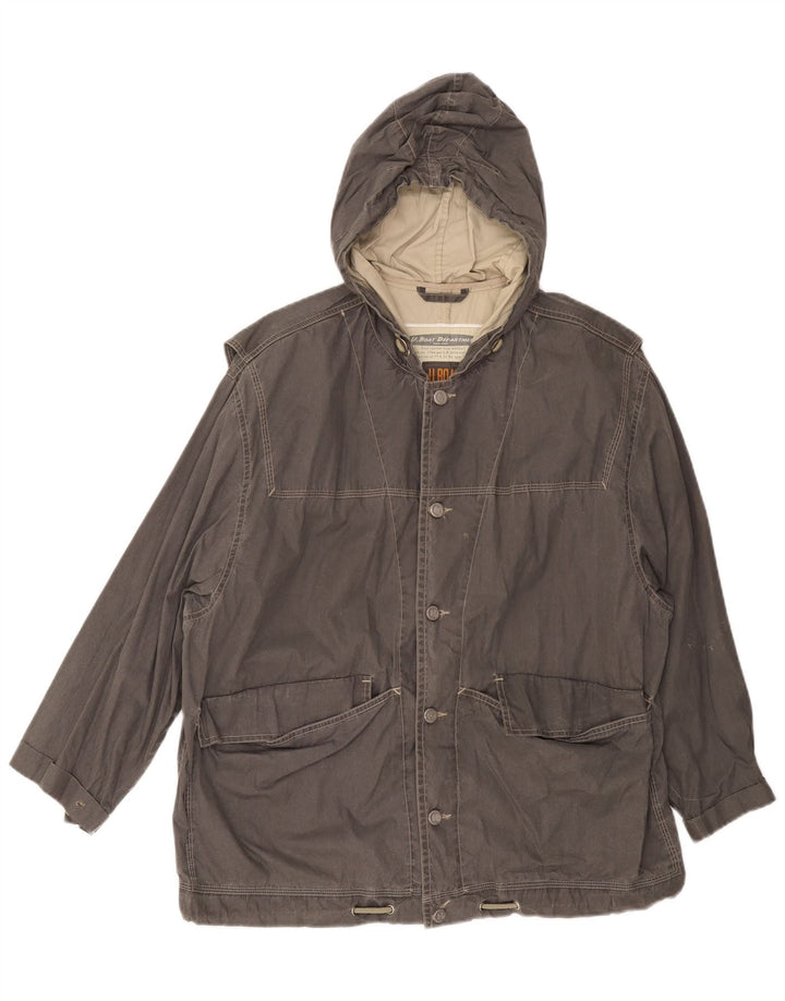 Giacca a vento con cappuccio da uomo vintage UK 38 Grigio medio