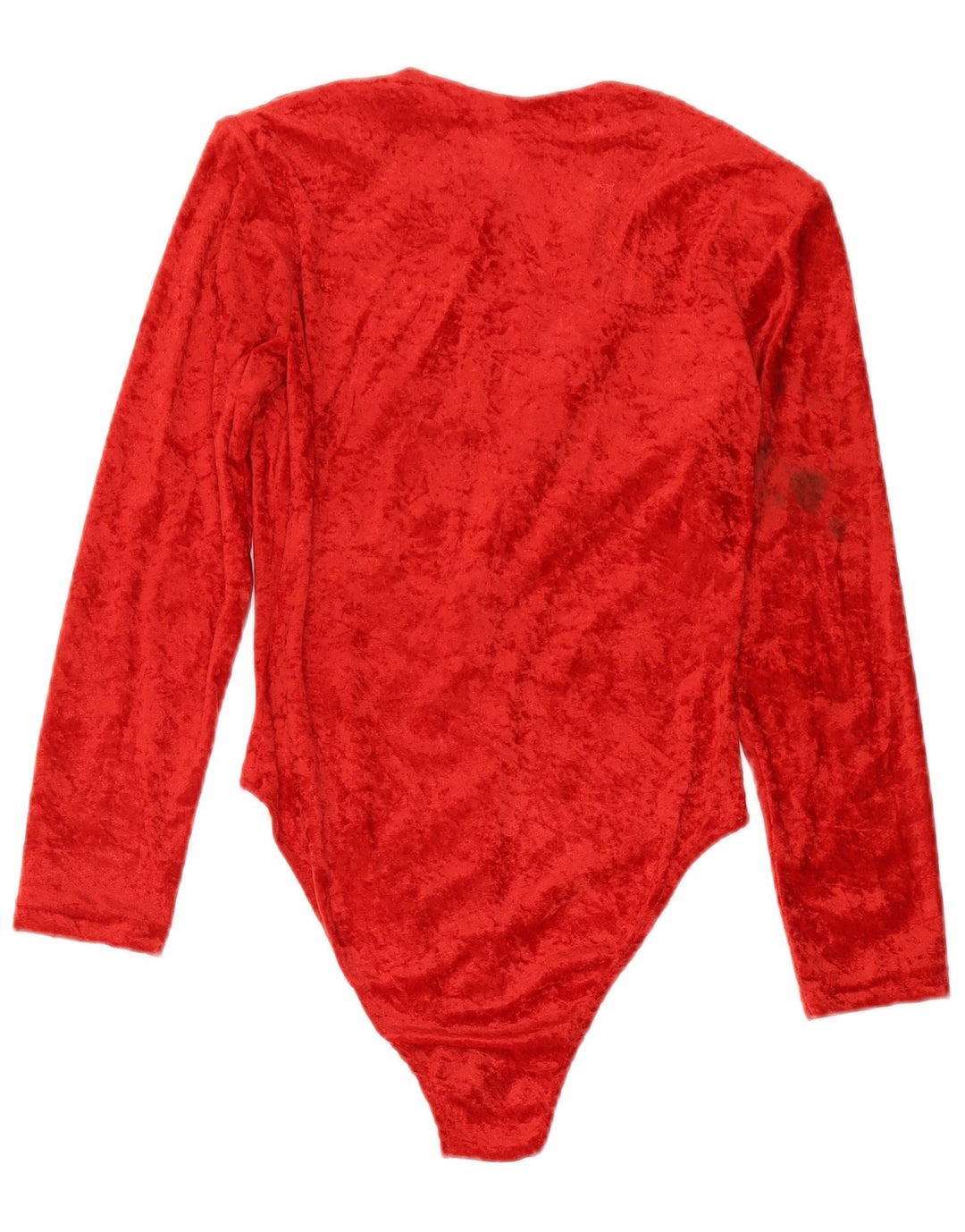 Body vintage da donna in velluto UK 14 cotone rosso medio