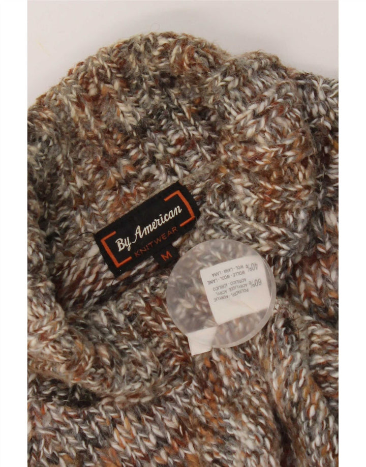 Di American Maglione da uomo con collo alto e maglione medio multicolore Fair Isle