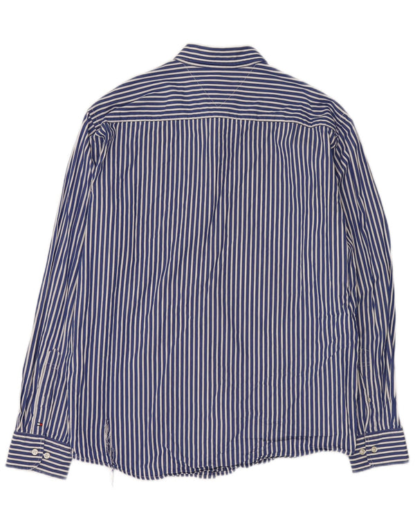 Tommy Hilfiger Camicia da uomo vintage fit in cotone a righe grandi blu