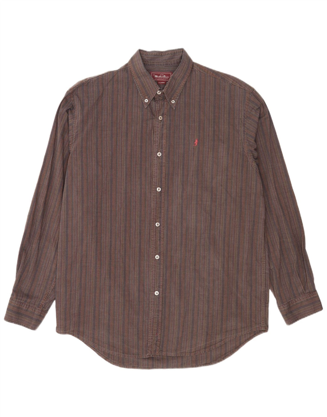 Camicia da uomo Marlboro Classics XL in cotone a righe marroni
