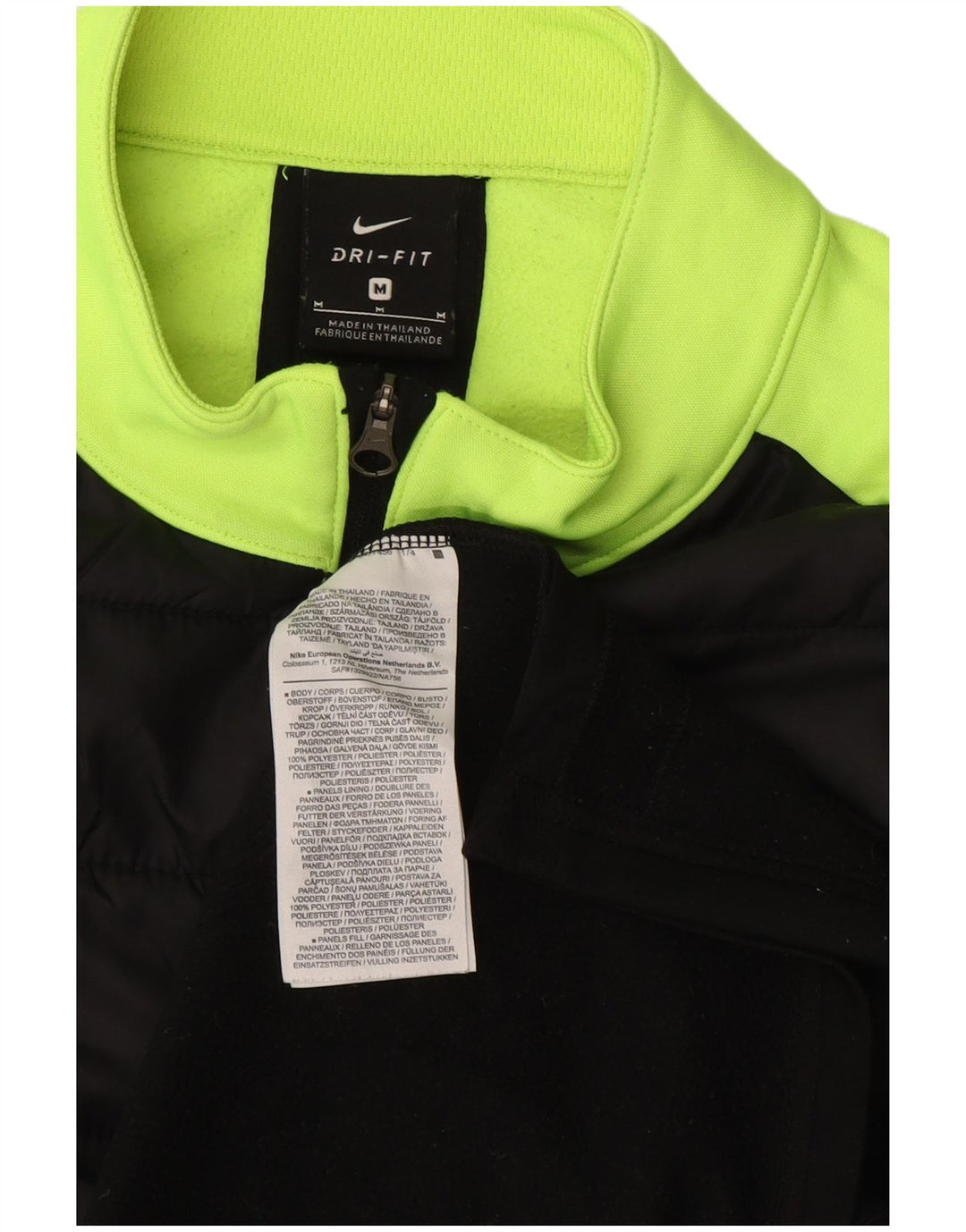 NIKE Top da tuta pullover con zip e collo Dri Fit da uomo, colore nero medio