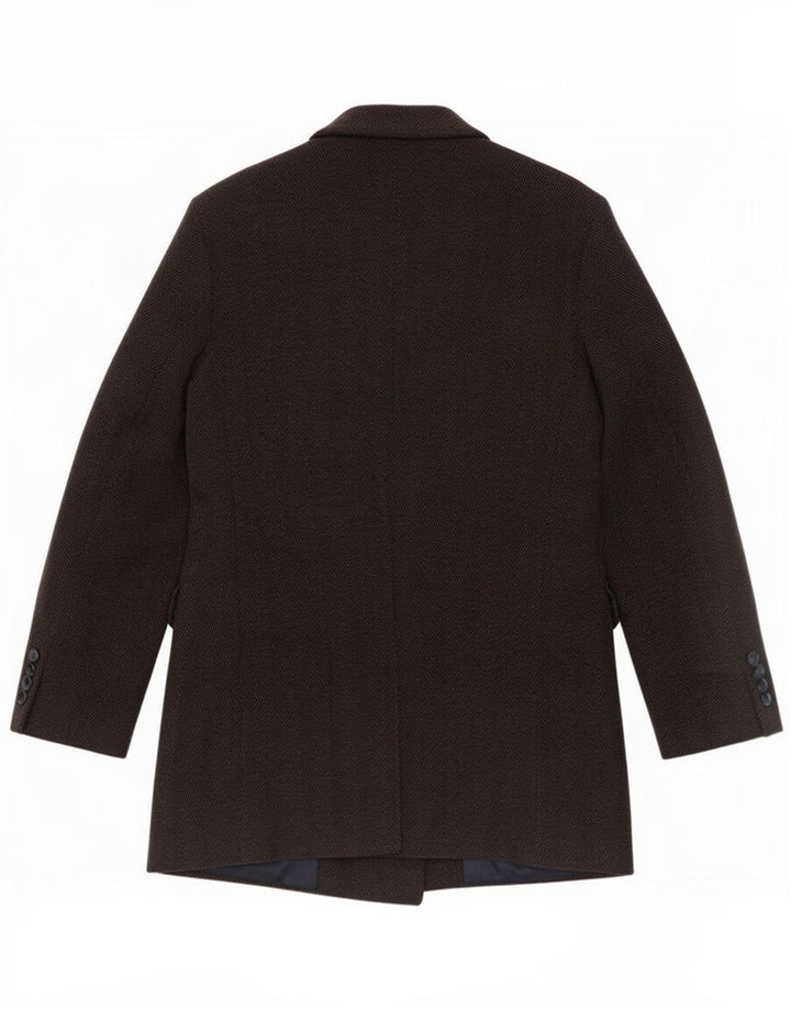 Sisley Cappotto doppiopetto uomo IT 50 Large Grigio Lana spinato