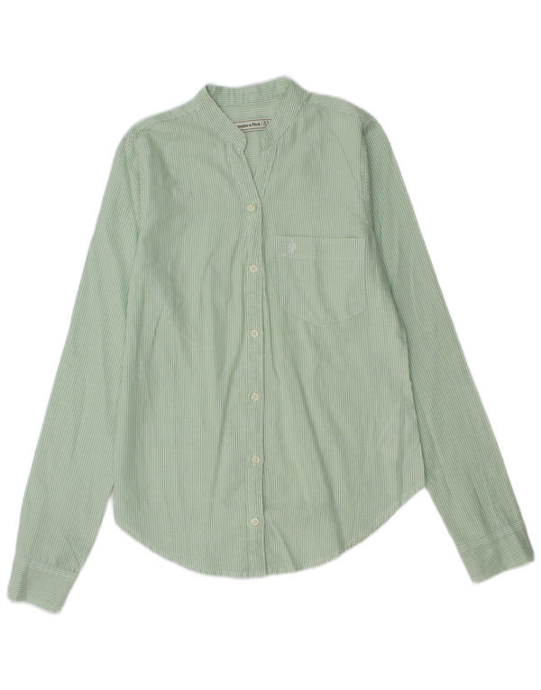 Camicia da donna Abercrombie & Fitch UK 6 XS cotone gessato verde