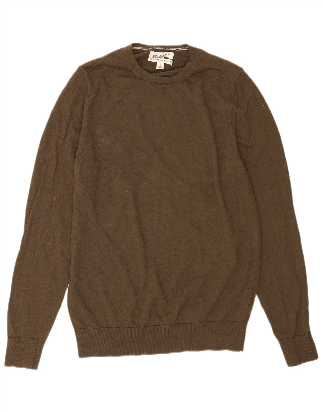 Maglione maglione girocollo da donna Marks & Spencer UK 14 medio cachi