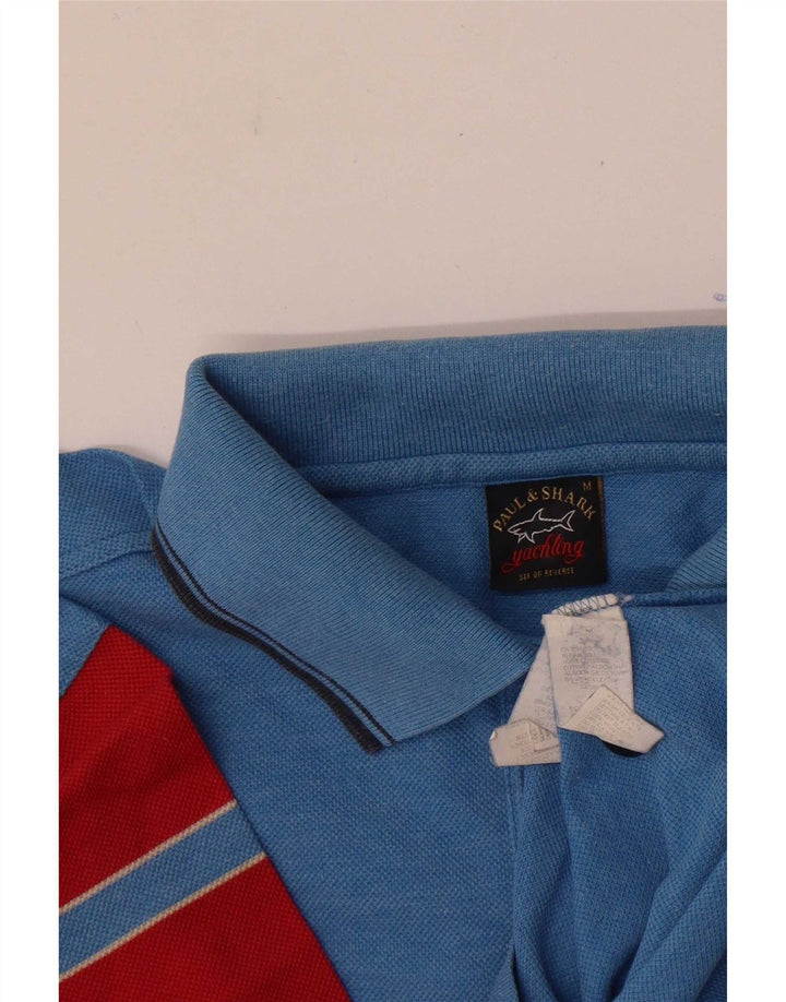 Polo grafica da uomo Paul & Shark in cotone color block blu medio