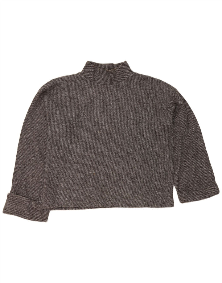 Maglione corto a collo alto da donna Zara UK 14 Grigio medio screziato