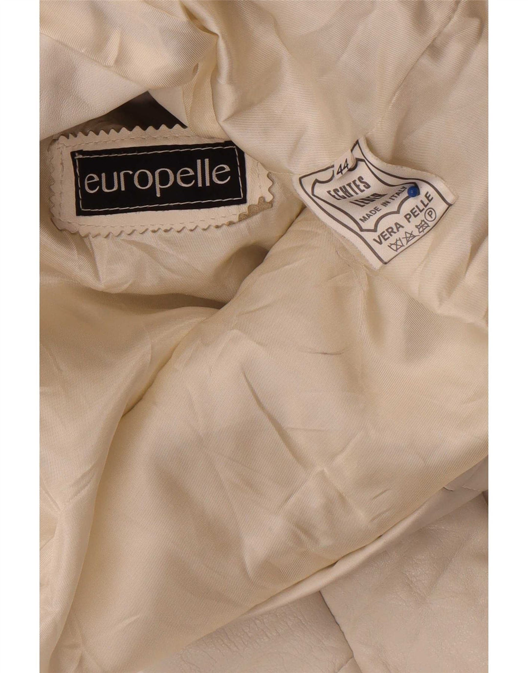 Giacca in pelle vintage da donna IT 44 bianca media