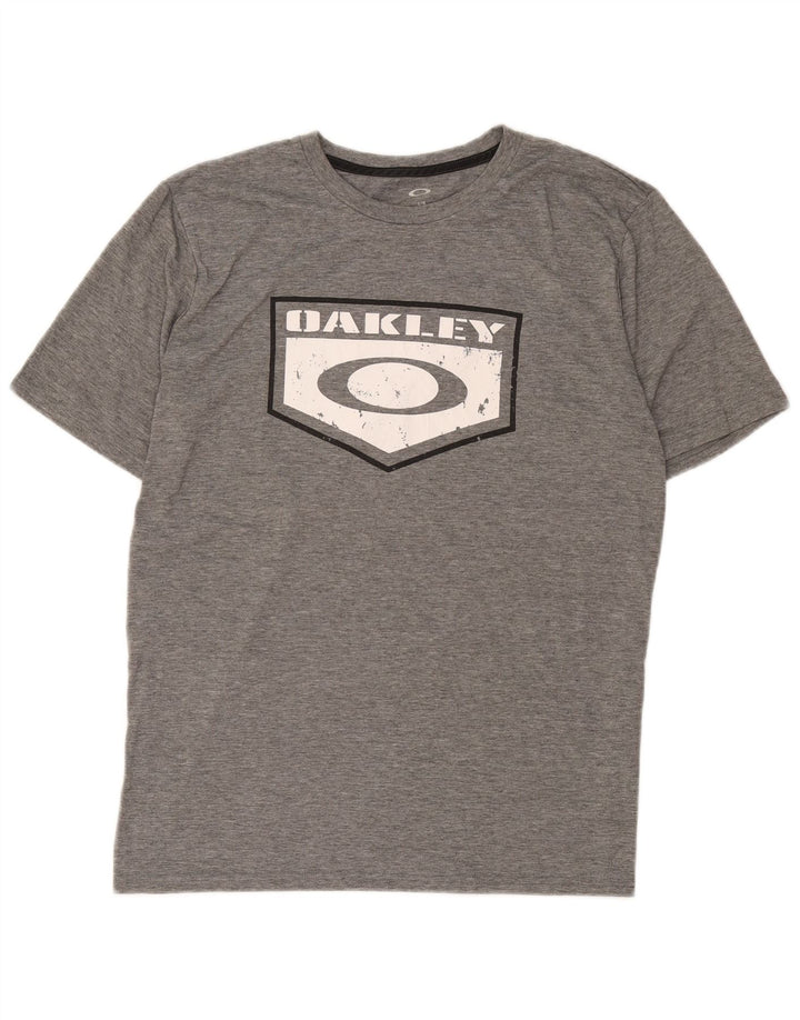 T-shirt grafica da uomo con vestibilità regolare Oakley, grande, grigia
