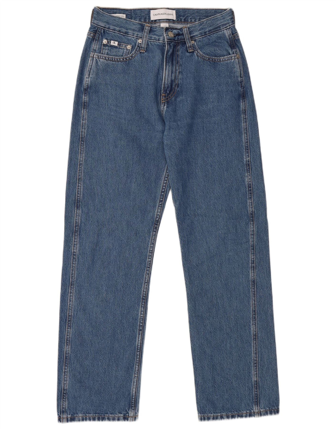 Jeans dritti da donna Calvin Klein W26 L28 cotone blu