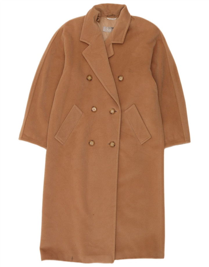 Cappotto doppiopetto oversize da donna Max Mara UK 8 piccolo in lana beige