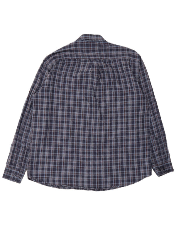 Camicia in flanella da uomo James Pringle XL Poliestere a quadri blu navy