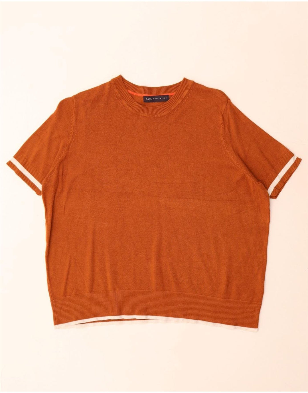 Maglione maglione con scollo a barca da donna Marks & Spencer UK 16 grande marrone