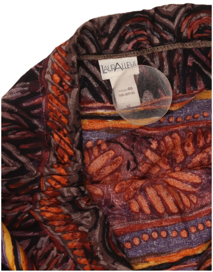 Gonna svasata da donna VINTAGE con motivo astratto IT 46 grande W36 multicolore